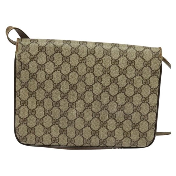 GUCCI GG Supreme Shoulder Bag PVC Beige Gold Auth - Picture 3 of 16